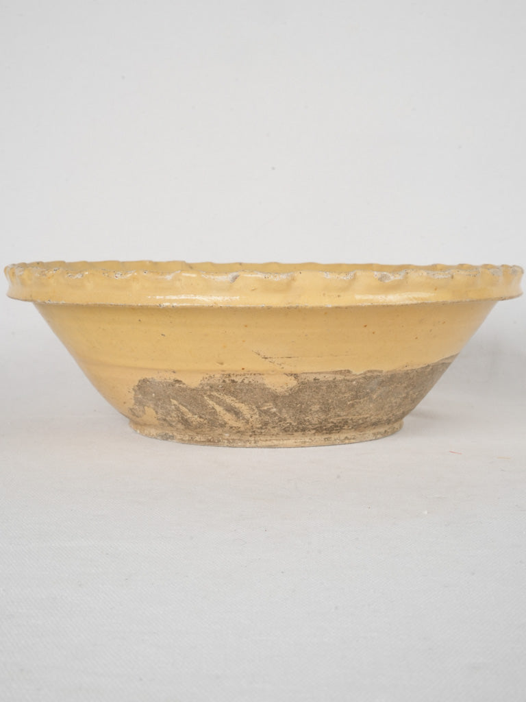 Handcrafted Provencal antique salad bowl
