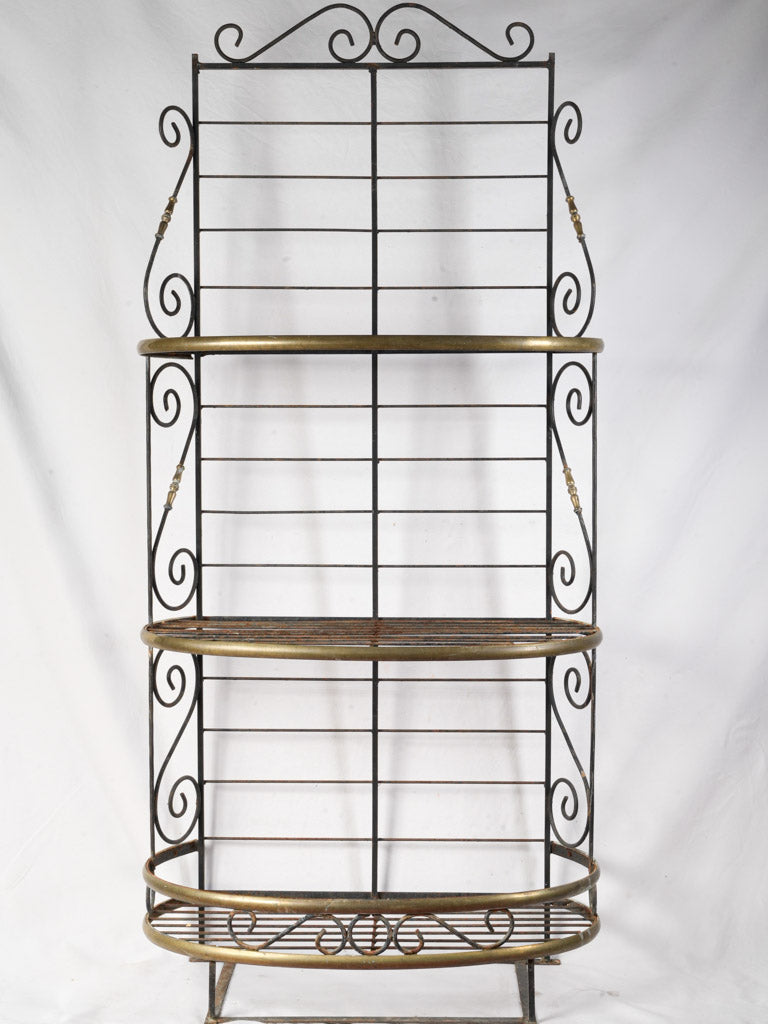 Airy openwork vintage shelving unit