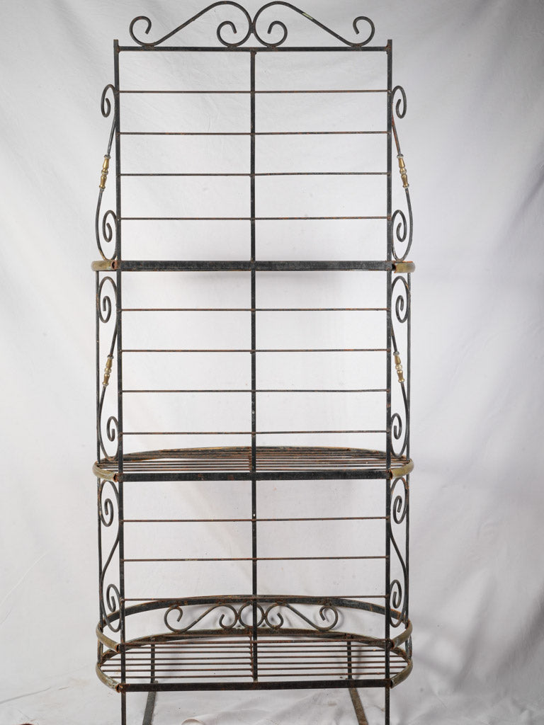 1970s brass-accented storage rack