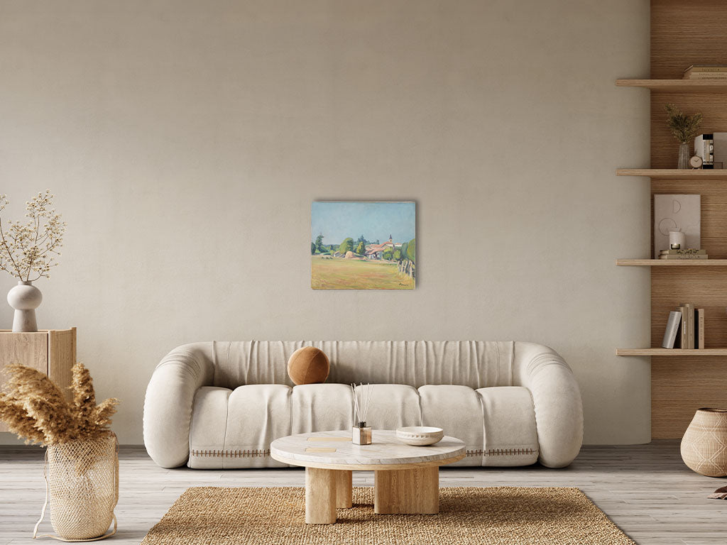Delightful, serene rural life canvas