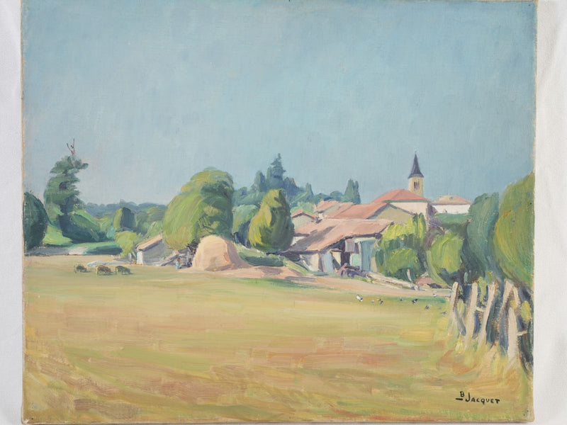 Masterful vintage rural scene painting