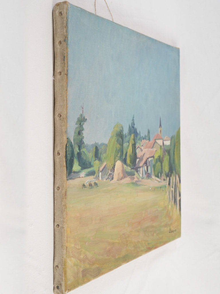 Tranquil, serene countryside oil painting