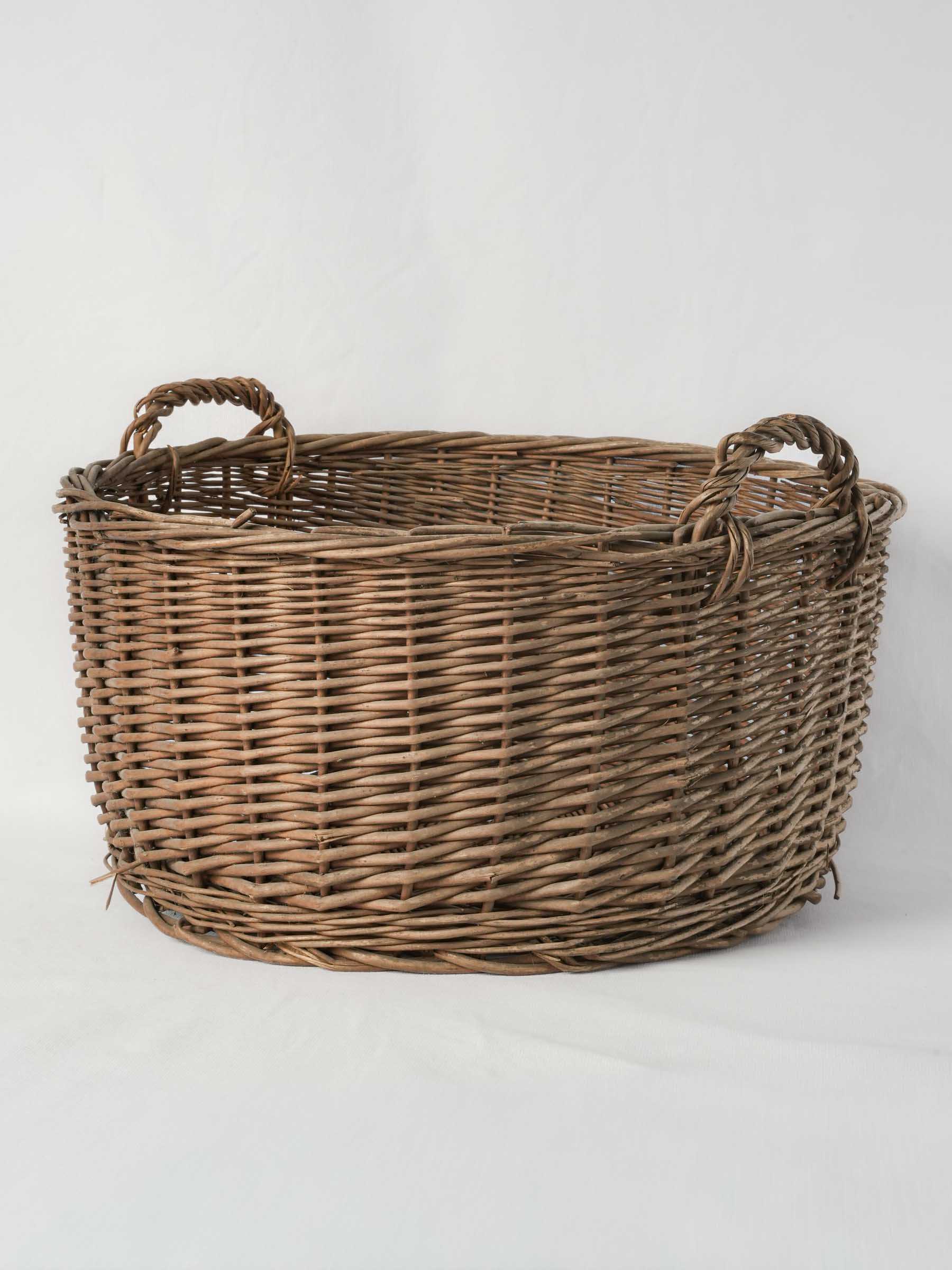 Vintage rustic wicker storage basket
