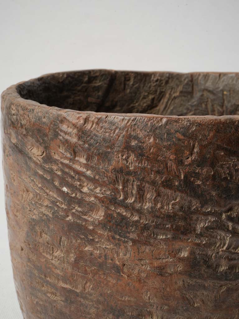 Authentic timeworn wooden vessel