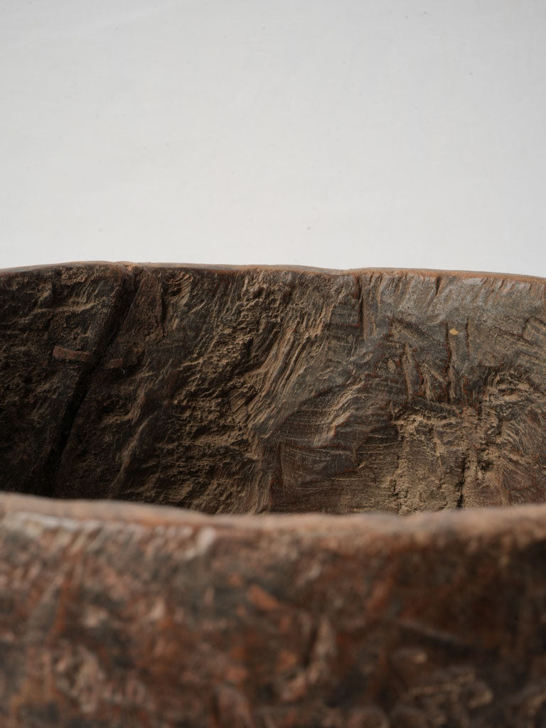 Earthy wooden cache pot