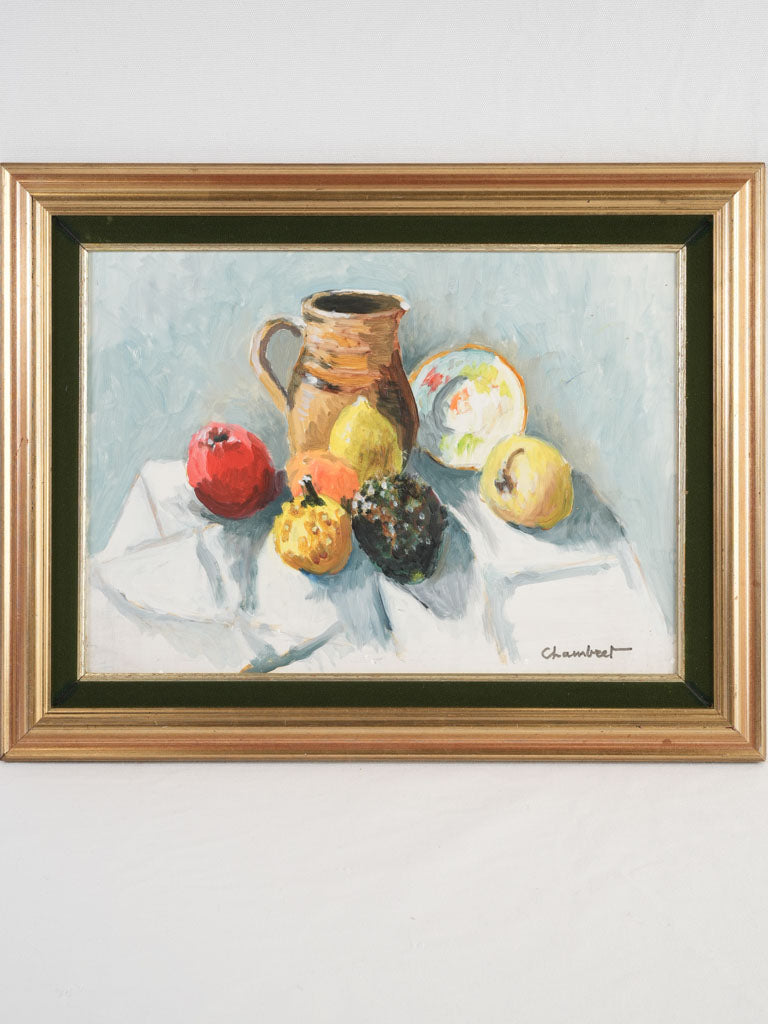 Vintage French still life painting ceramic