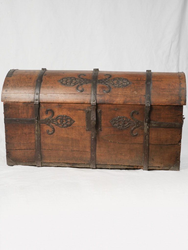 Rustic, robust treasure chest | Antique Chest with Forged Hardware – Inherited by Lucienne Lazon, Creator of the Palme d'Or 27¼" x 50¾
