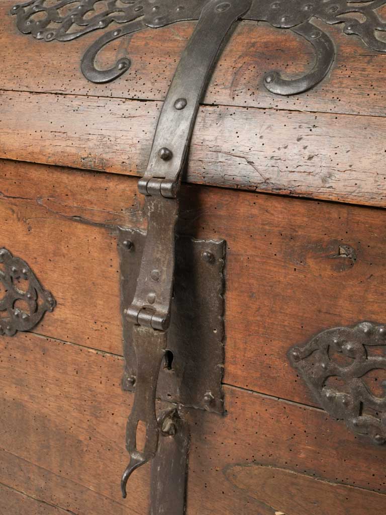 Exquisite, forged hardware chest | Antique Chest with Forged Hardware – Inherited by Lucienne Lazon, Creator of the Palme d'Or 27¼" x 50¾
