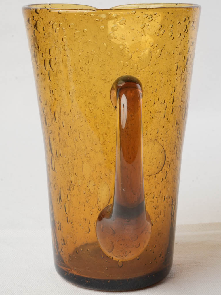 Textured bubbled glass carafe