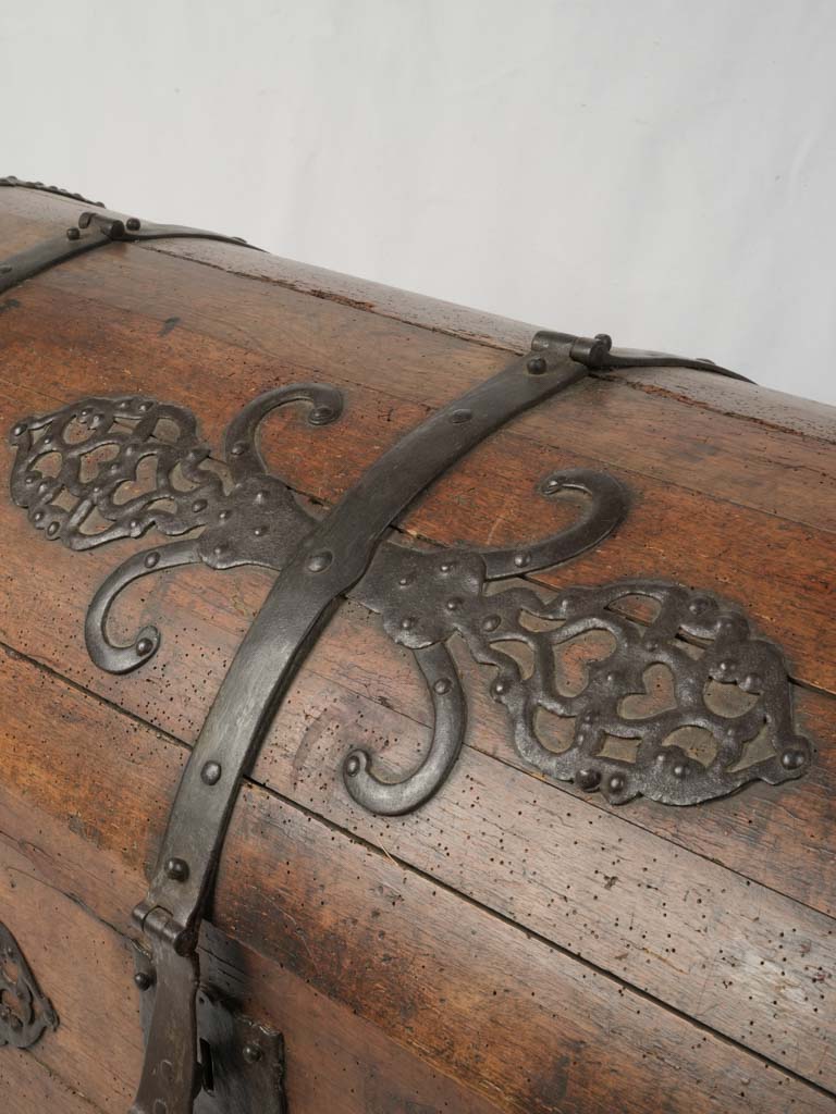Authentic, aged historical chest | Antique Chest with Forged Hardware – Inherited by Lucienne Lazon, Creator of the Palme d'Or 27¼" x 50¾
