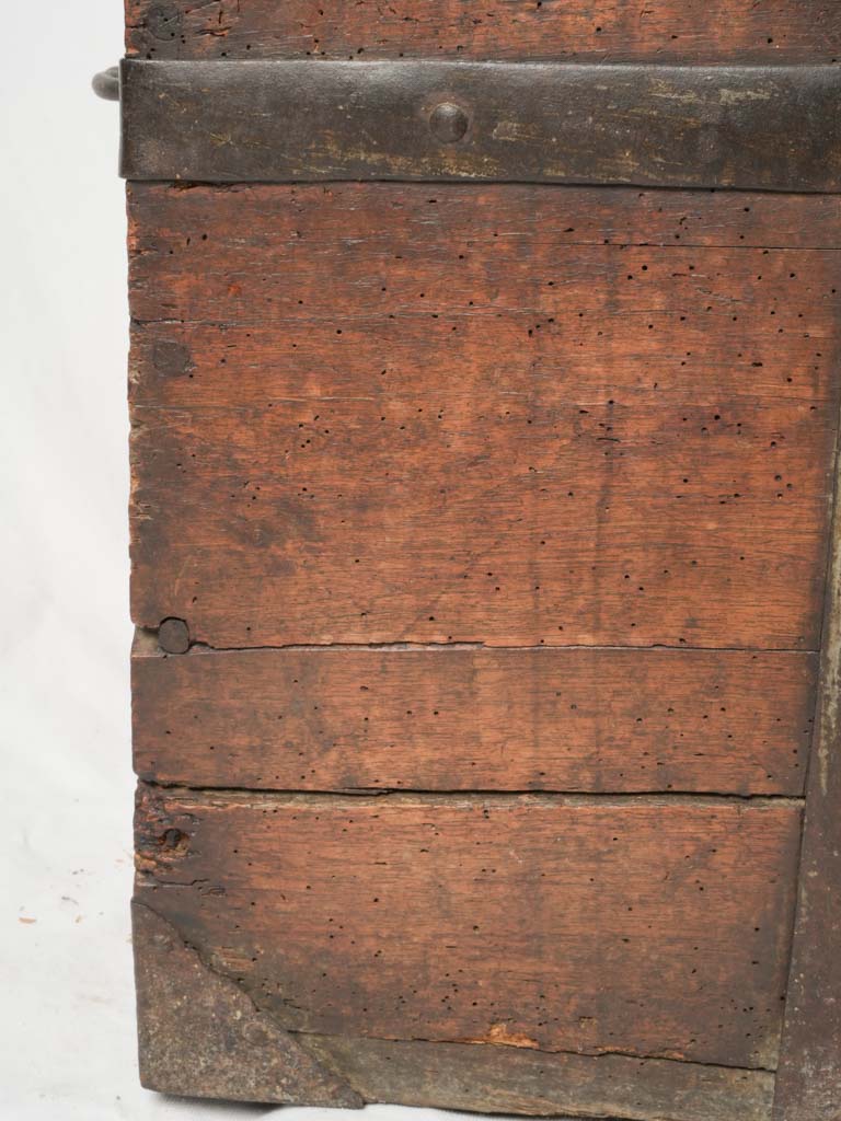 Antique, historical heritage chest | Antique Chest with Forged Hardware – Inherited by Lucienne Lazon, Creator of the Palme d'Or 27¼" x 50¾