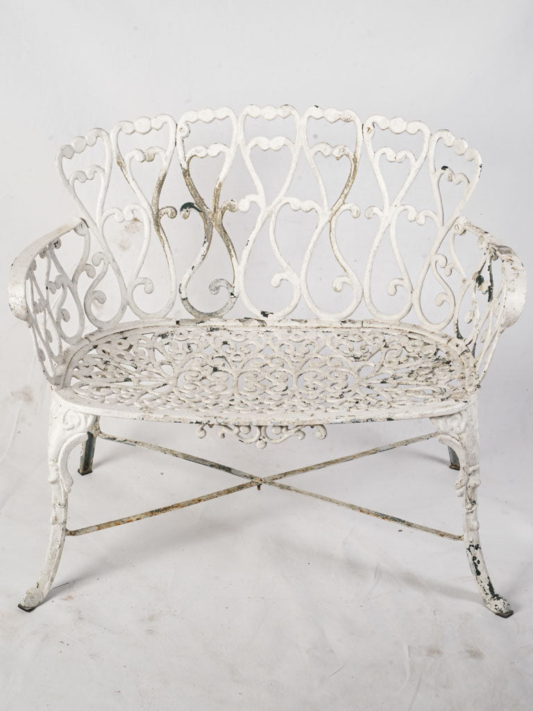 Mid-century delicate scrollwork bench  