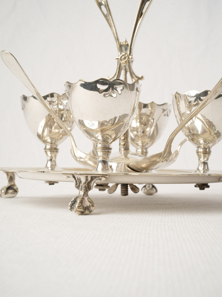 Graceful claw foot egg stand