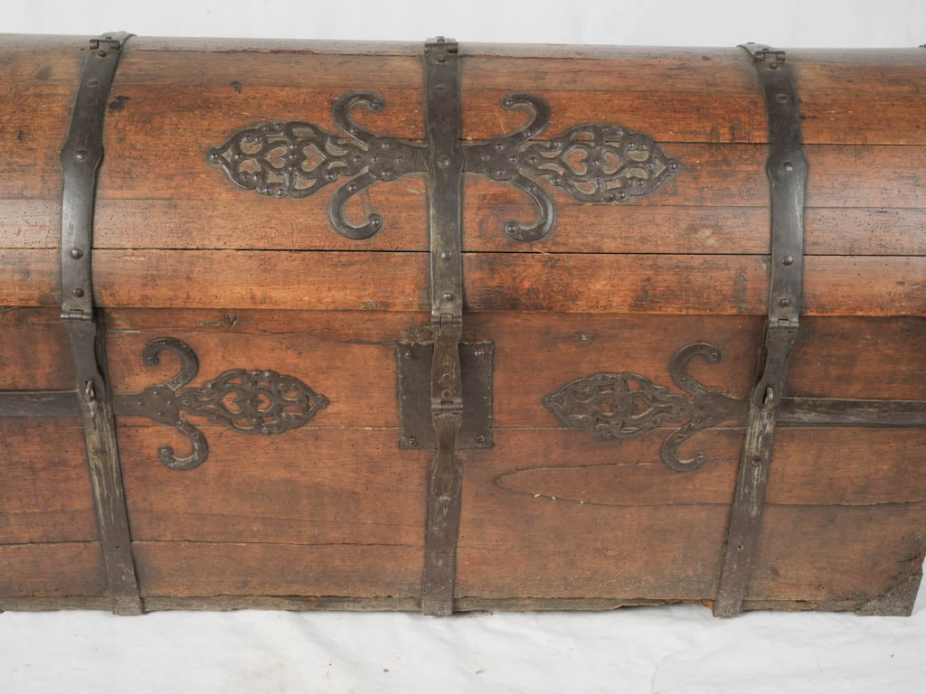 Rare, antique forged hardware chest | Antique Chest with Forged Hardware – Inherited by Lucienne Lazon, Creator of the Palme d'Or 27¼" x 50¾