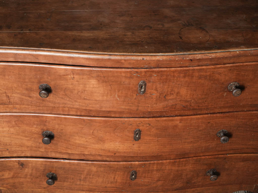 Elegant French Commode in Walnut or Wild Cherry w/ Hoof Feet Late 18th Century - 37½" x 48"