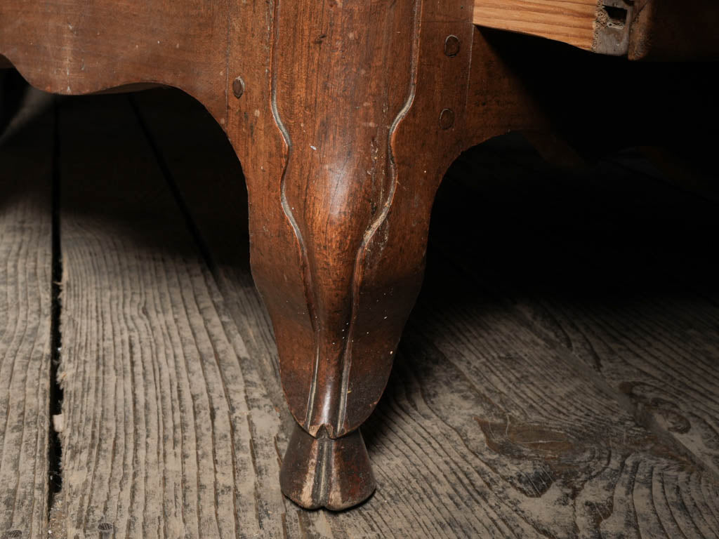 Elegant French Commode in Walnut or Wild Cherry w/ Hoof Feet Late 18th Century - 37½" x 48"
