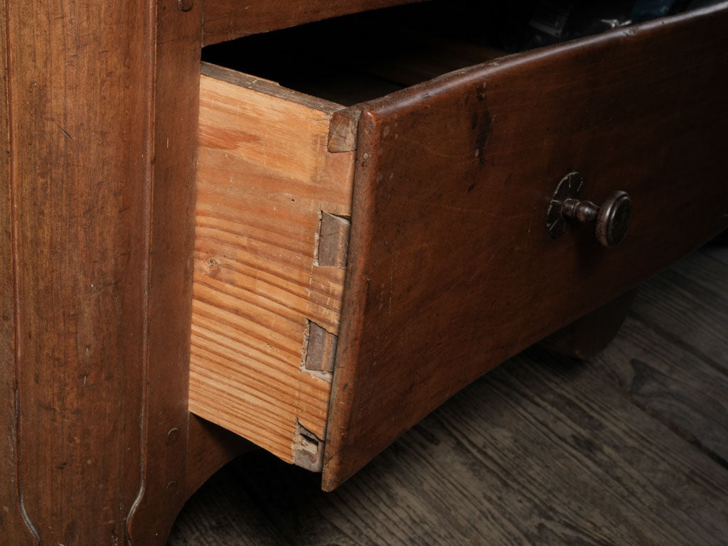 Elegant French Commode in Walnut or Wild Cherry w/ Hoof Feet Late 18th Century - 37½" x 48"