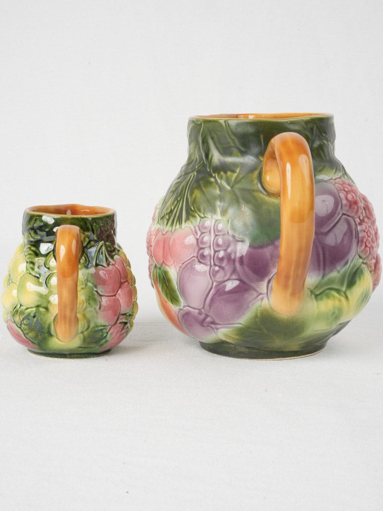 Rustic vibrant ceramic pitcher set