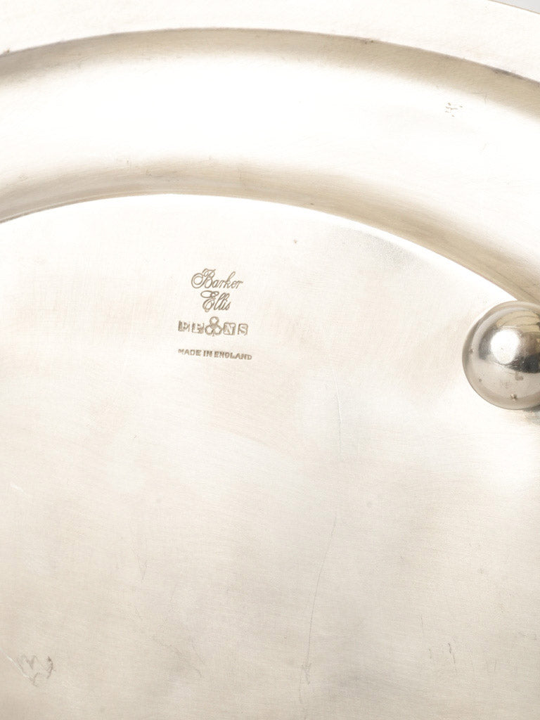 Silver-Plated Biscuit Jar with Rococo Revival Engraving - 8"