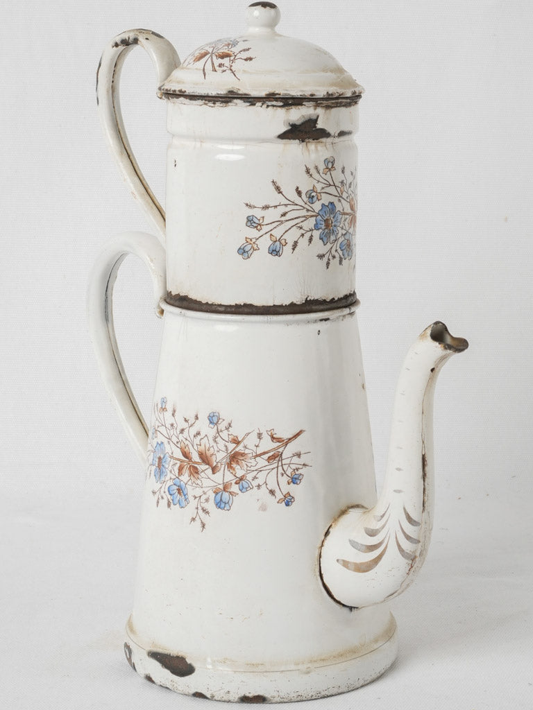 Antique white enamel coffee pot