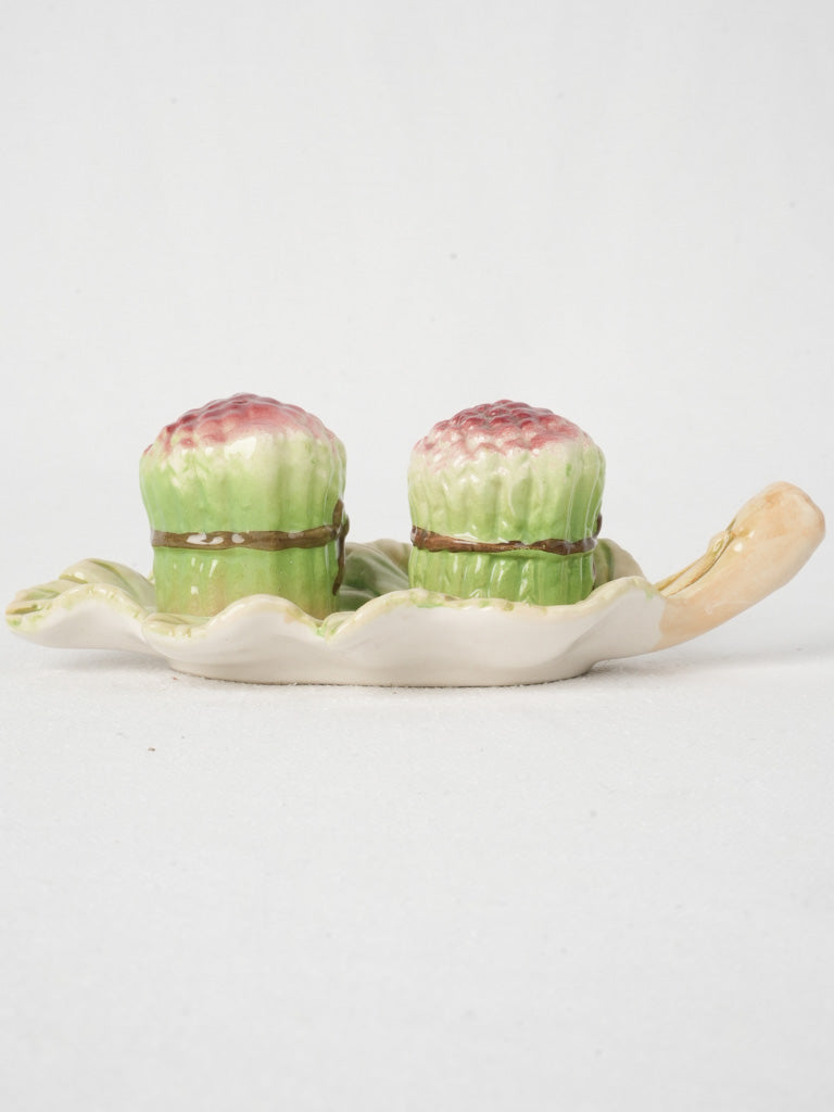 Majolica Hand-painted Pepper Shaker Set