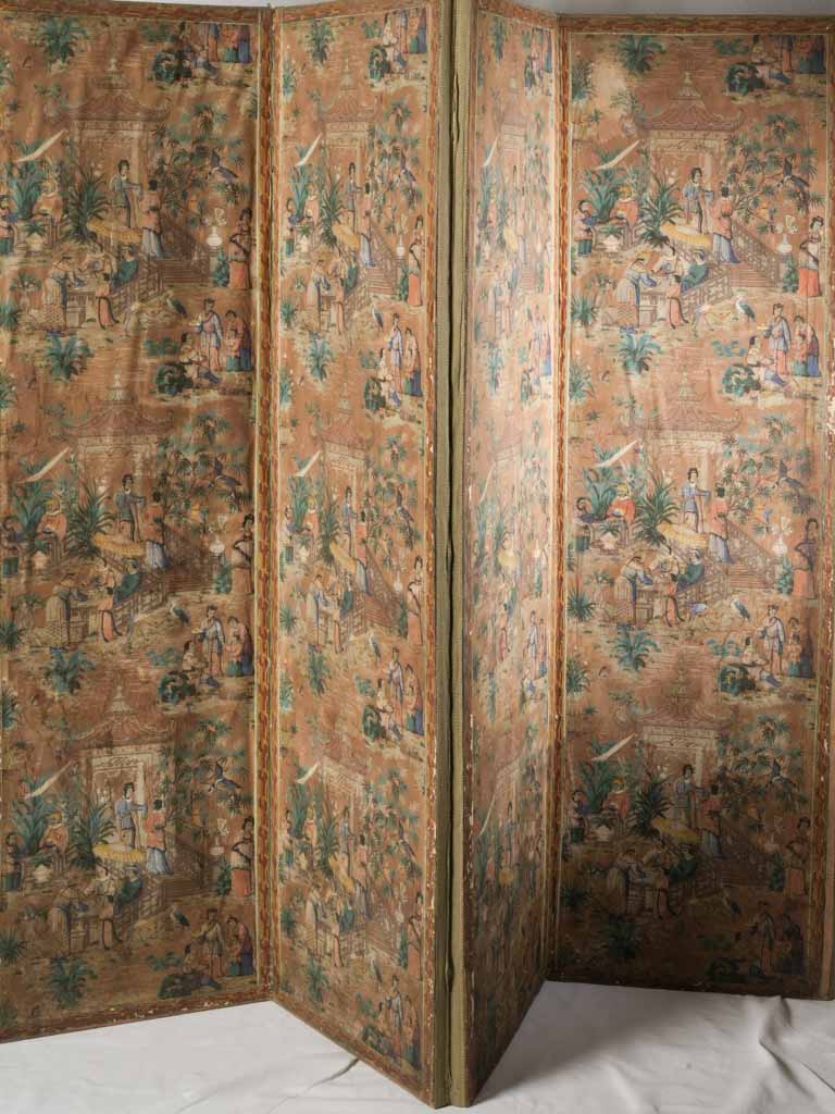 Refined Chinoiserie four-panel screen