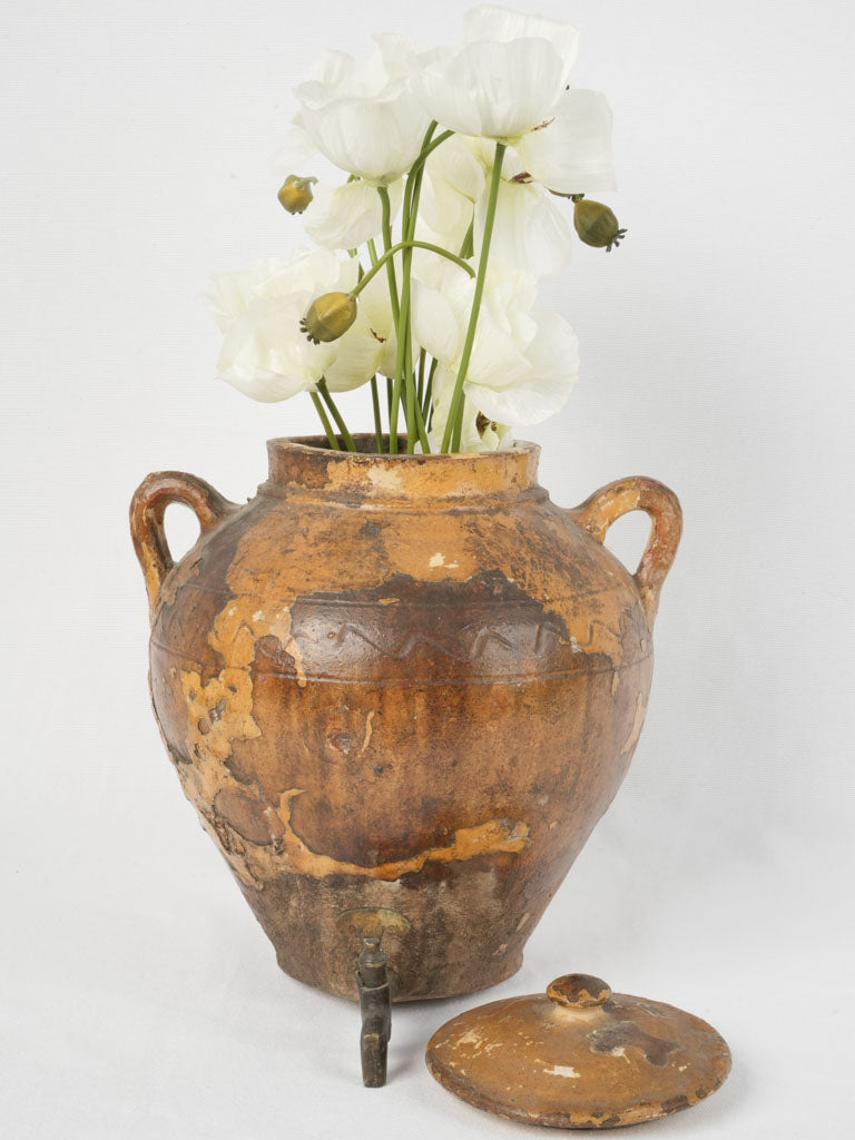 Antique French terracotta vinegar jar