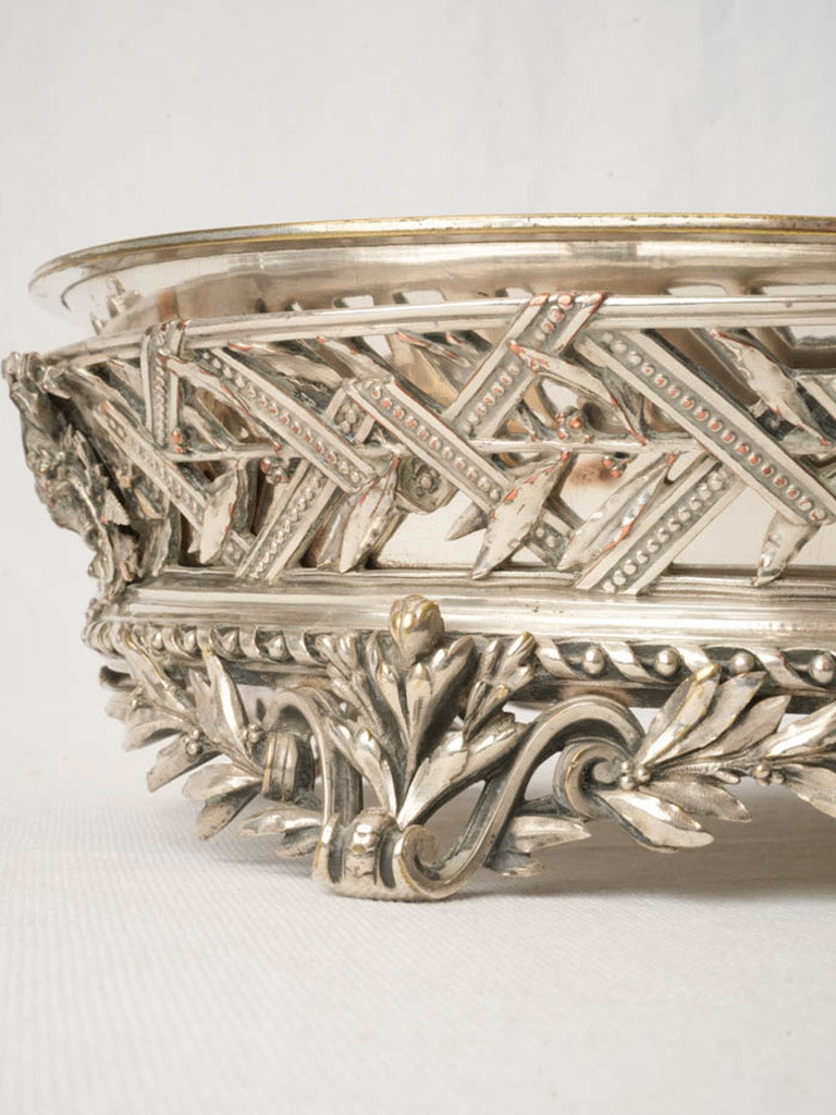 Patina-rich aged bronze centerpiece