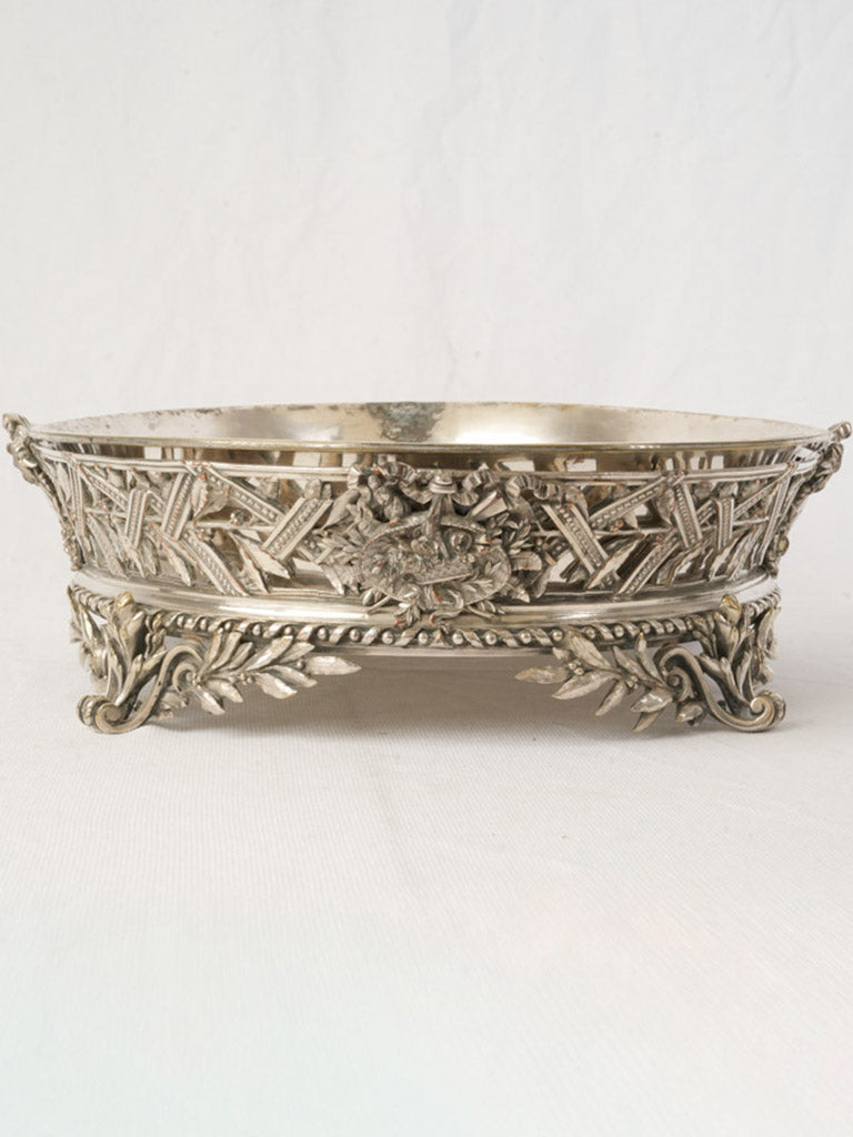 Detailed monogrammed cartouche jardinière