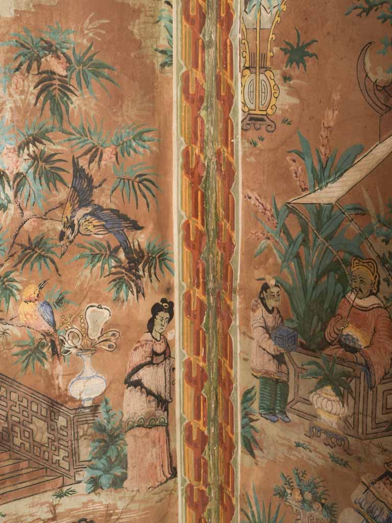 Meticulously detailed Chinoiserie paper screen