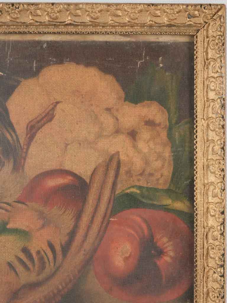 Early-century cauliflower-themed chromolithograph print