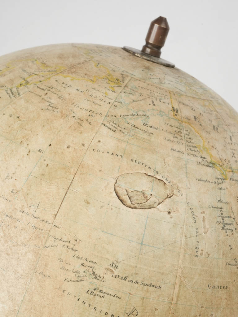 Beautifully weathered wooden globe