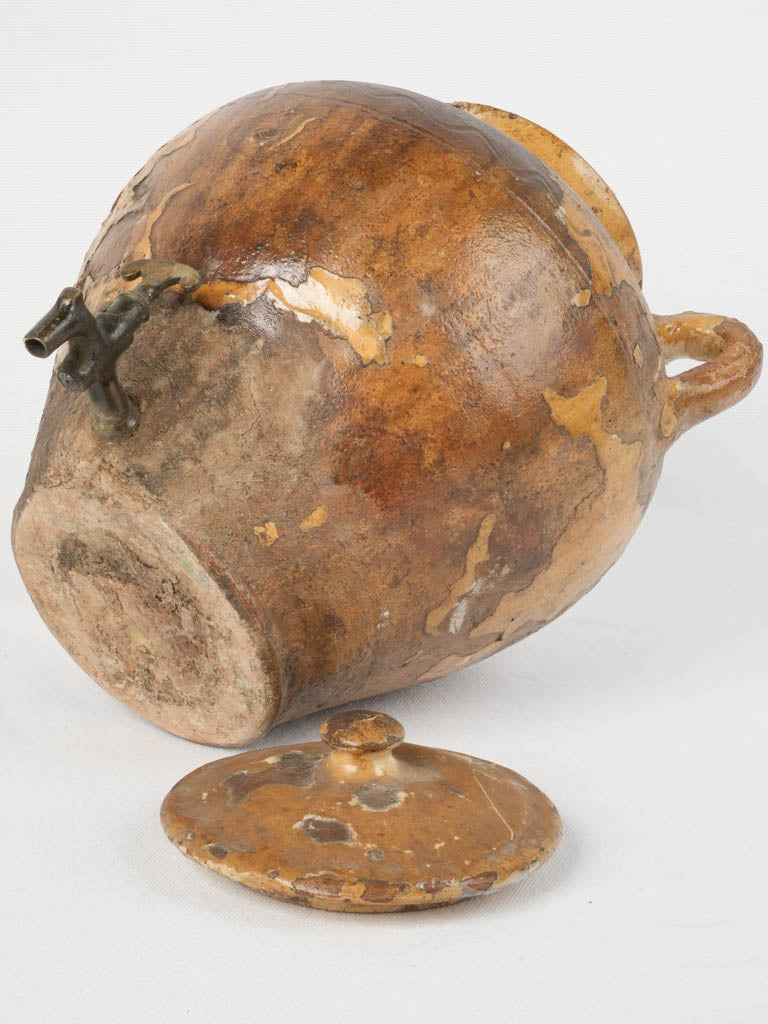 19th-century rustic French homemade vinegar jar