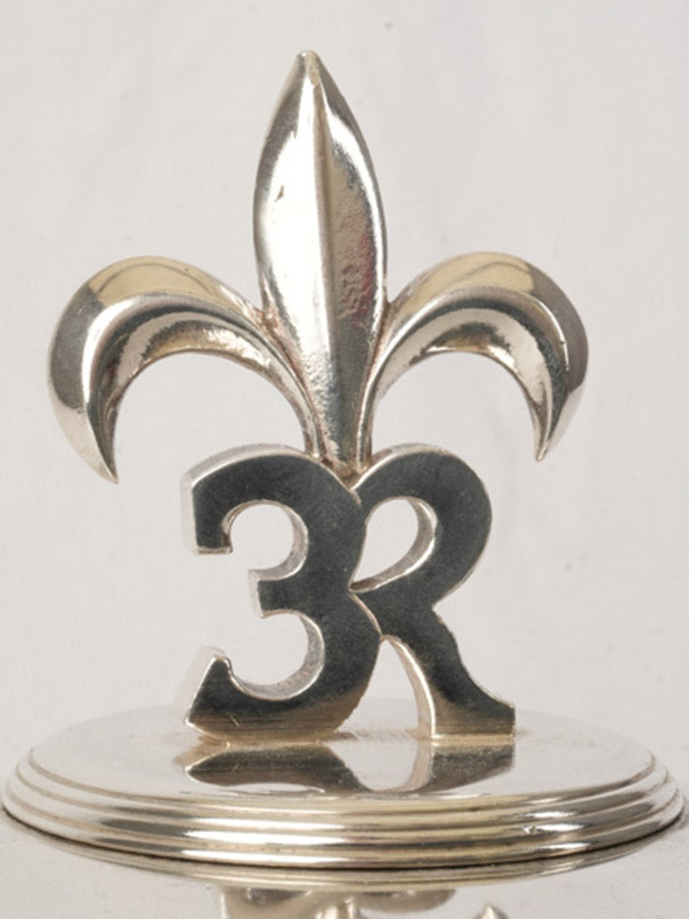 Pair of French Silver-Plated Plate Cloches w/ Fleur-de-Lis Finials - 8¼"