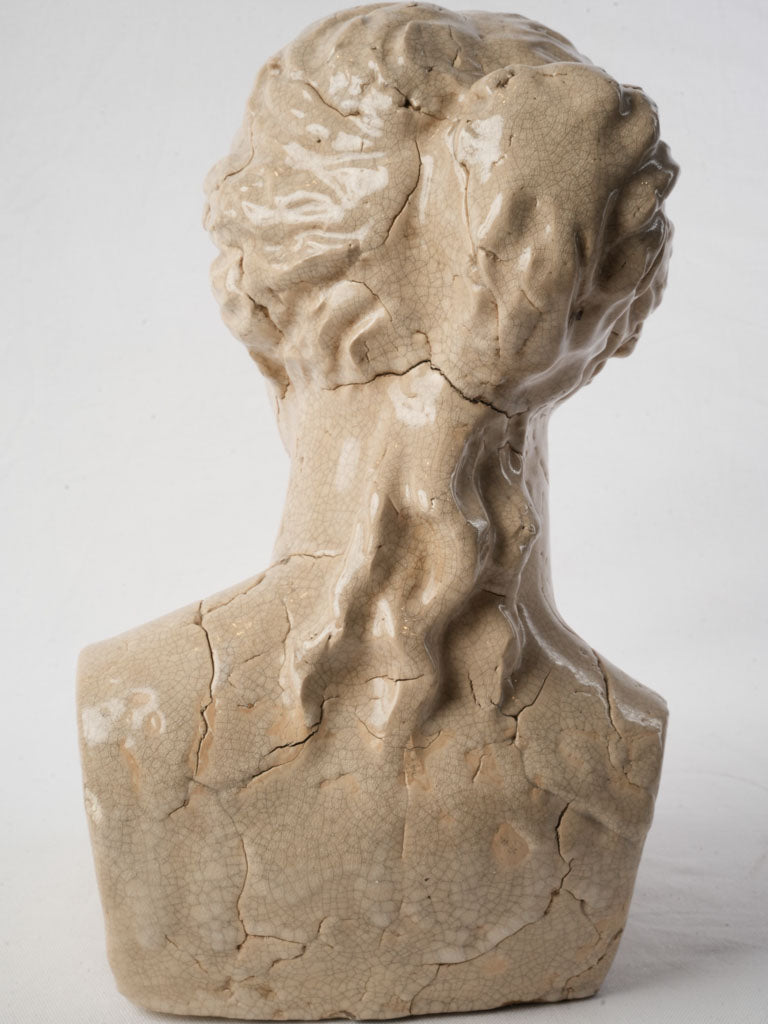 Textured glazed ceramic bust