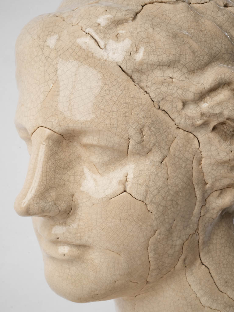 Rustic fractured ceramic bust