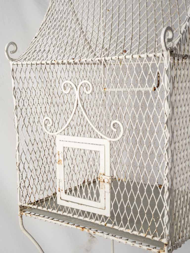 Charming Mid 20th-Century Wrought Iron Birdcage W/ Scrollwork - 67"