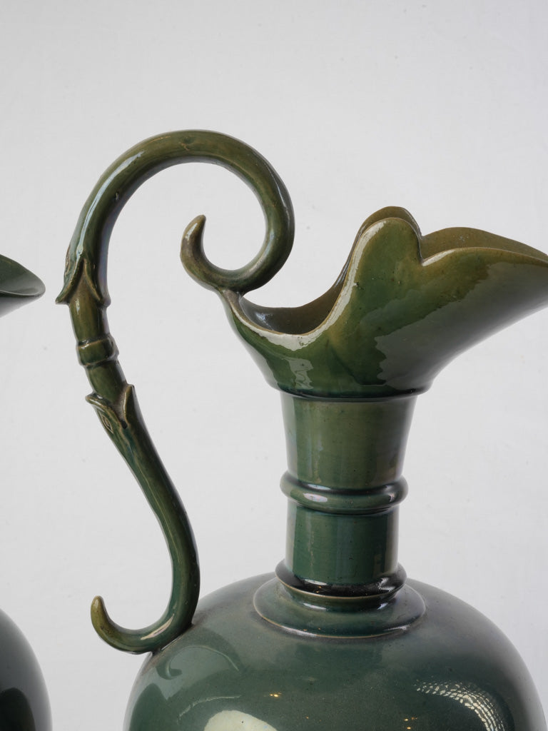 Elegant scroll-handled urns