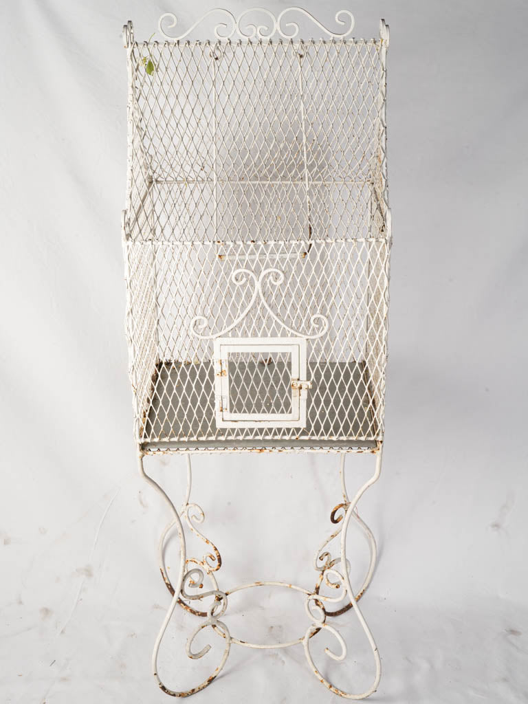 Charming Mid 20th-Century Wrought Iron Birdcage W/ Scrollwork - 67"