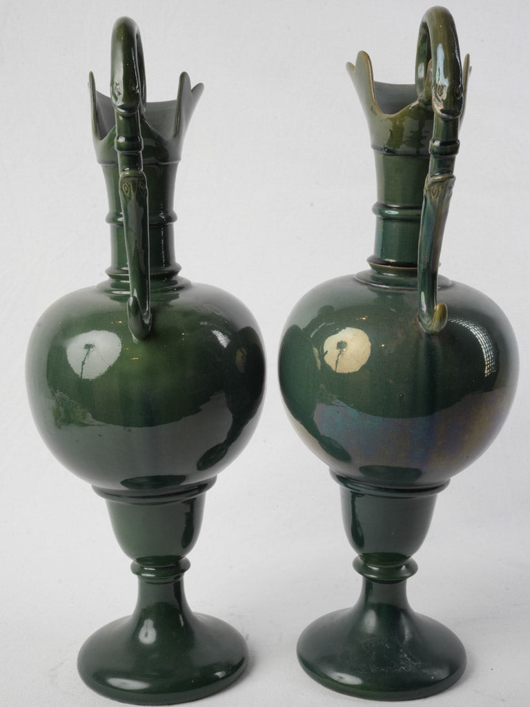 Aged green-glazed ewer set
