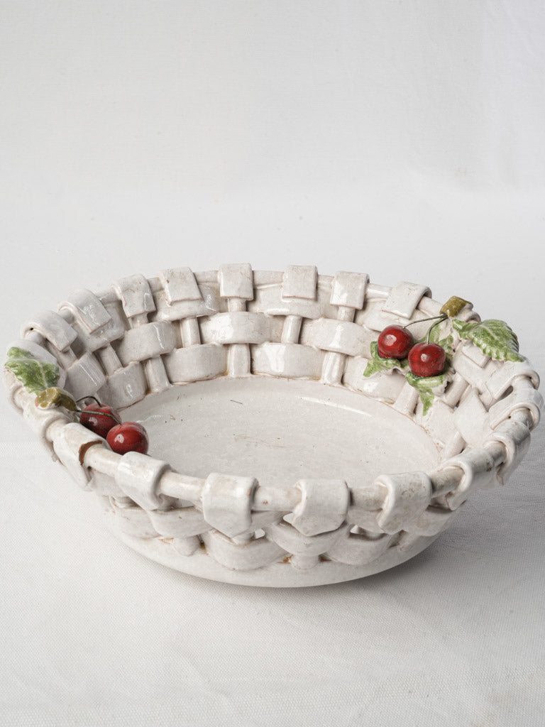 Vintage handcrafted ceramic fruit bowl