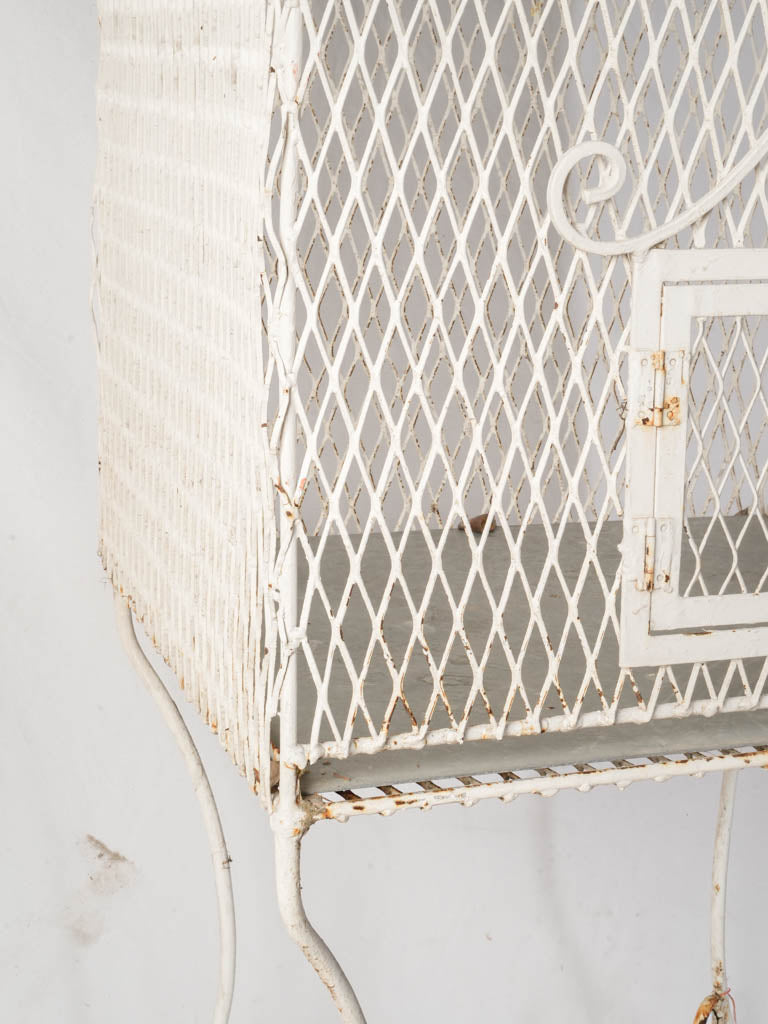 Charming Mid 20th-Century Wrought Iron Birdcage W/ Scrollwork - 67"