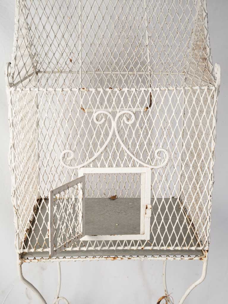 Charming Mid 20th-Century Wrought Iron Birdcage W/ Scrollwork - 67"