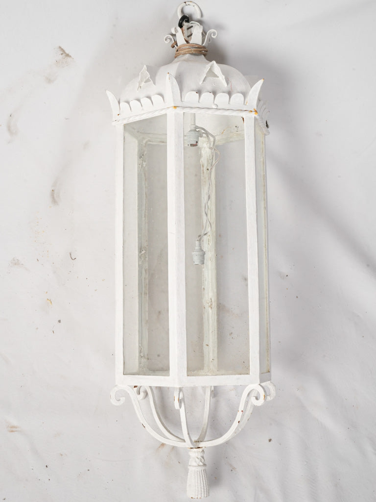 Textured matte white lanterns