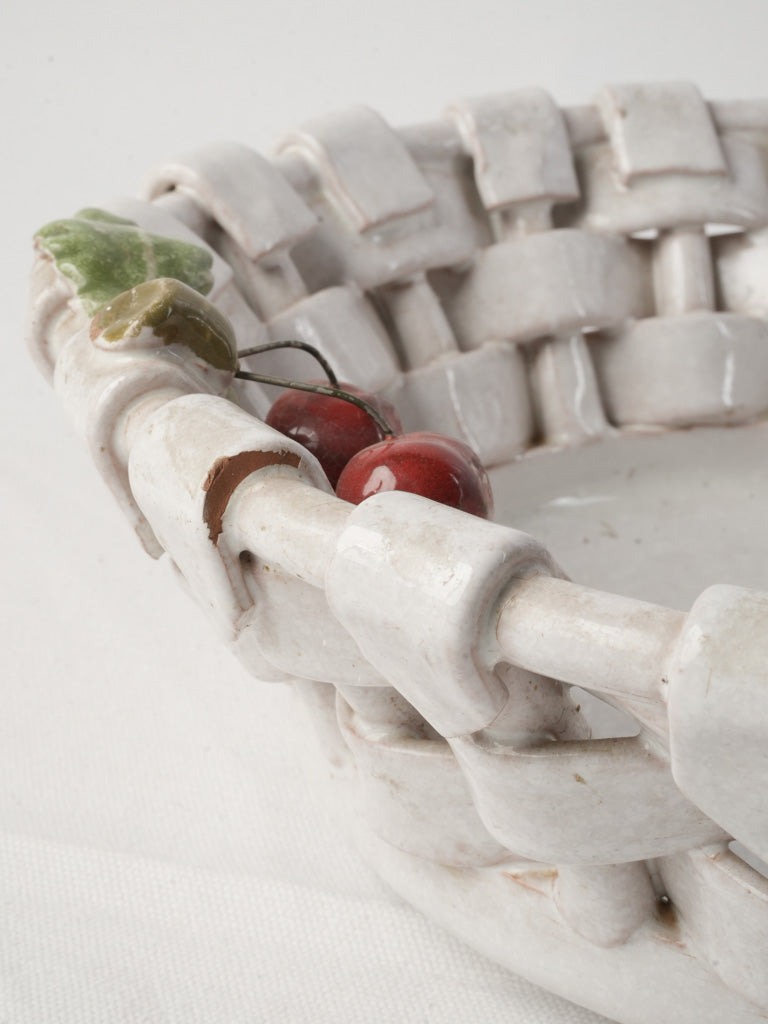 Unmarked origin ceramic fruit dish