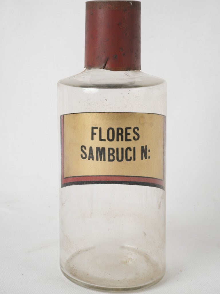 Antique French clear glass apothecary jar