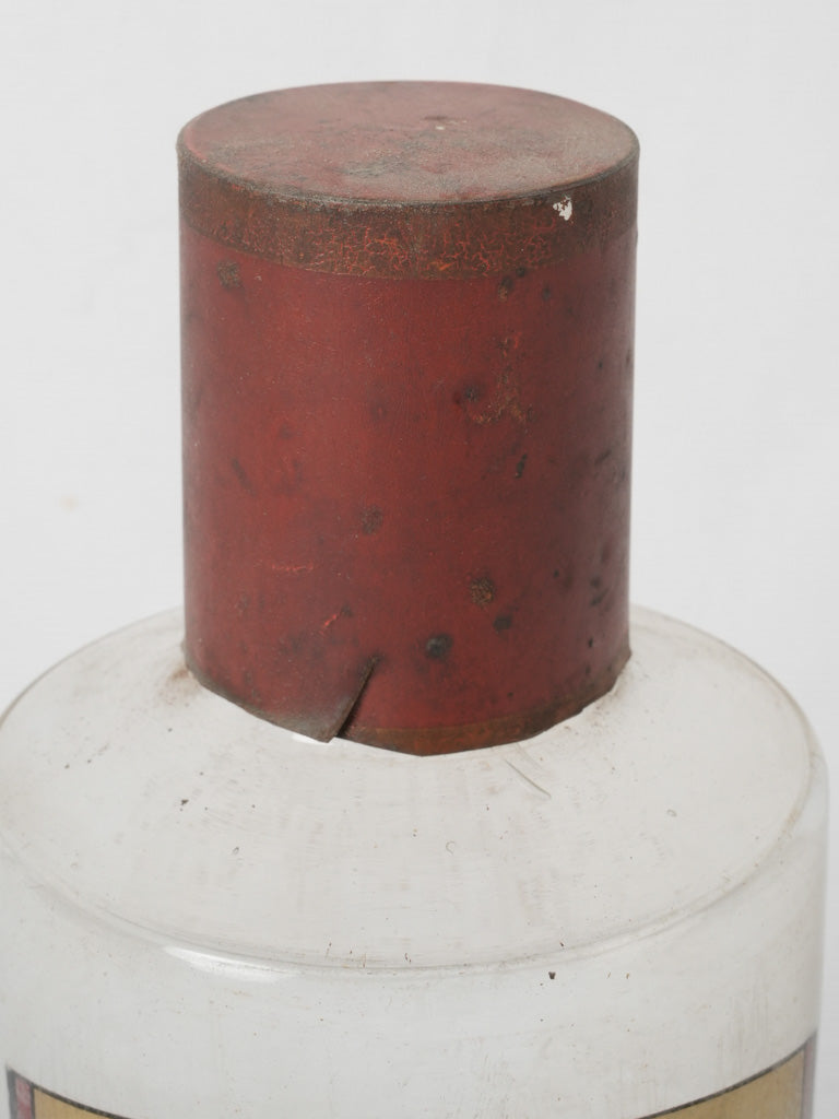 Vintage 19th-century tin-lidded pharmacy jar