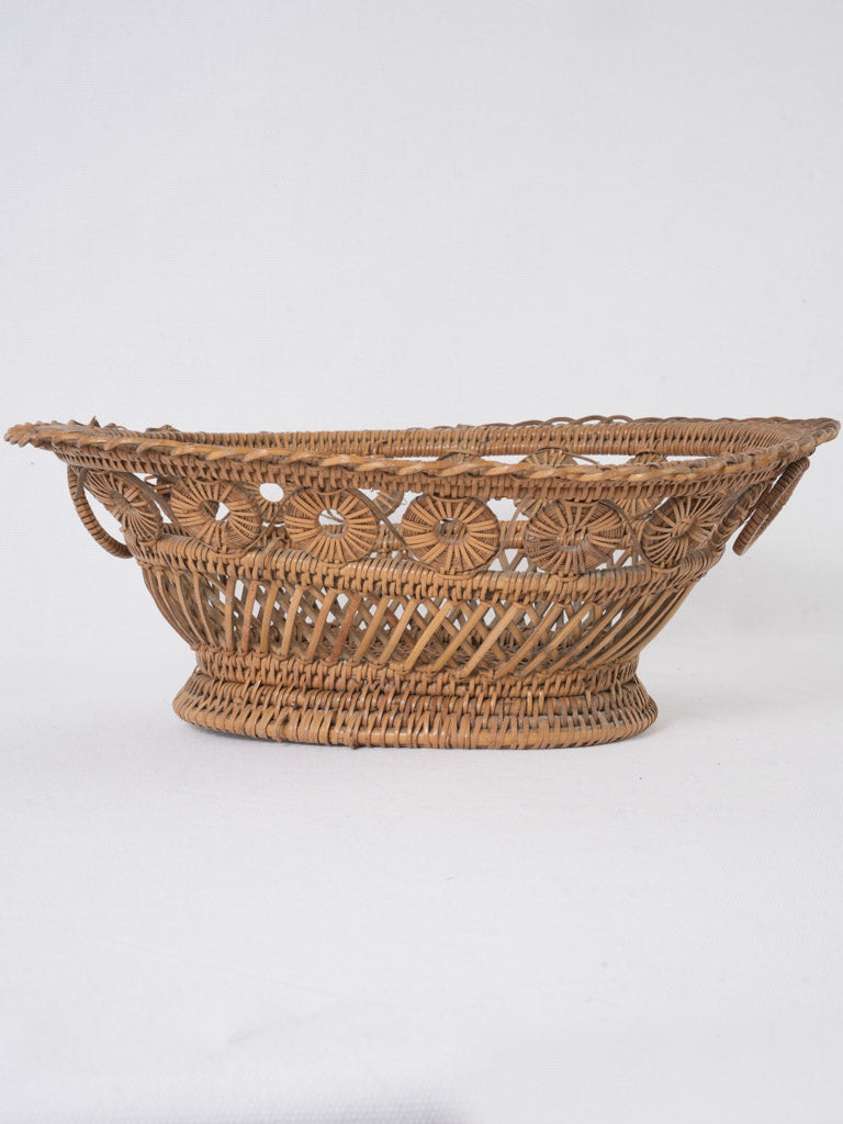 Classic 19th-century French handmade wicker basket
