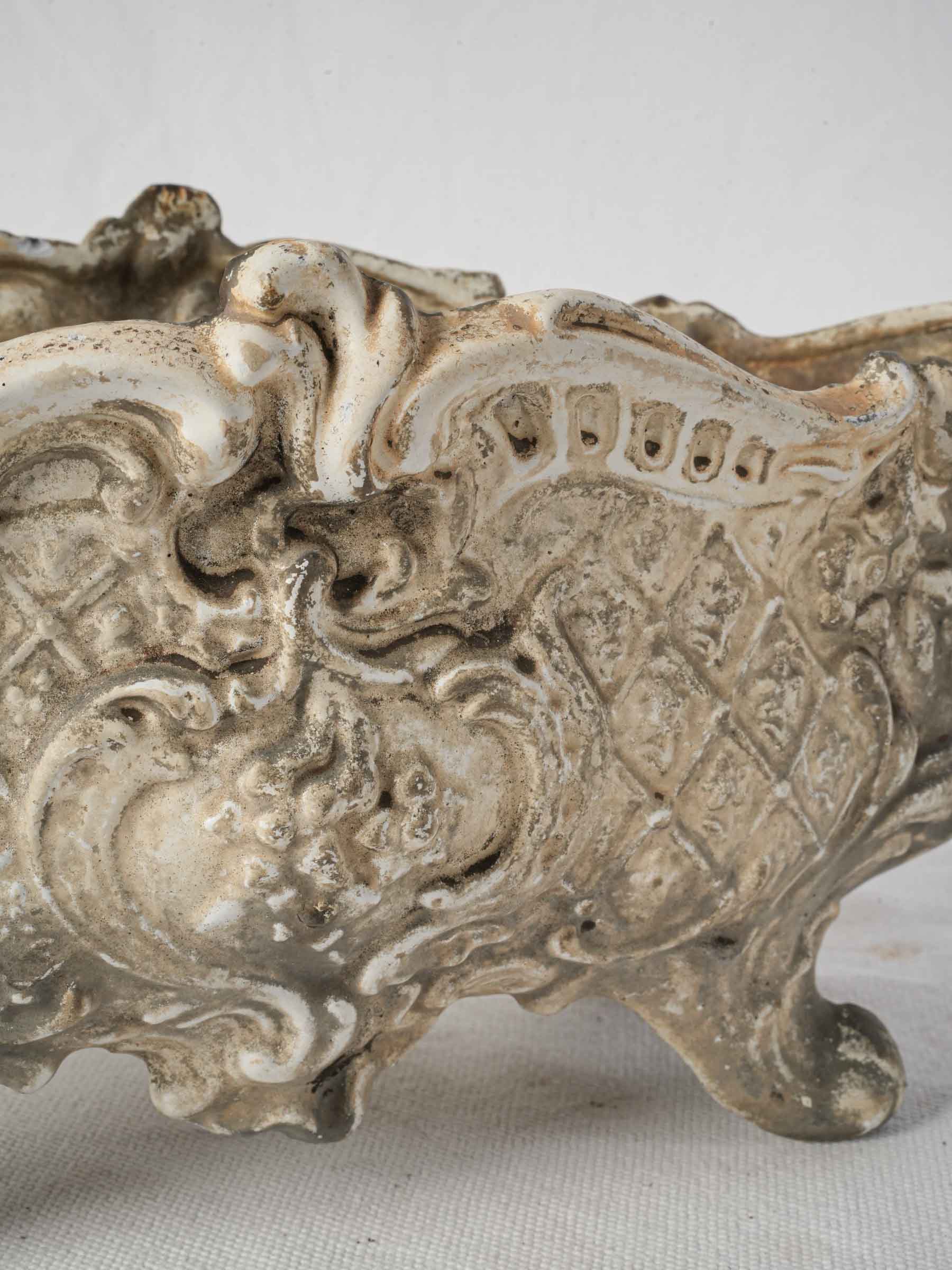 Pair of Early 20th-Century Rococo Style Cast Iron Planters - 12½"