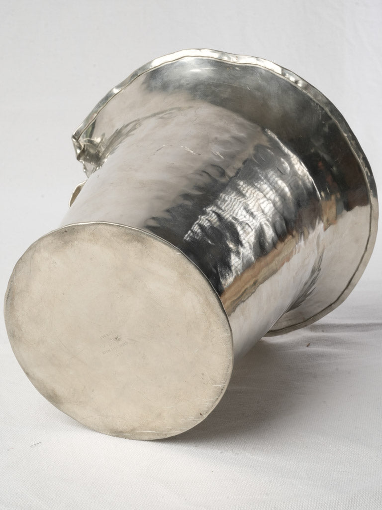 Handcrafted metallic wine chiller